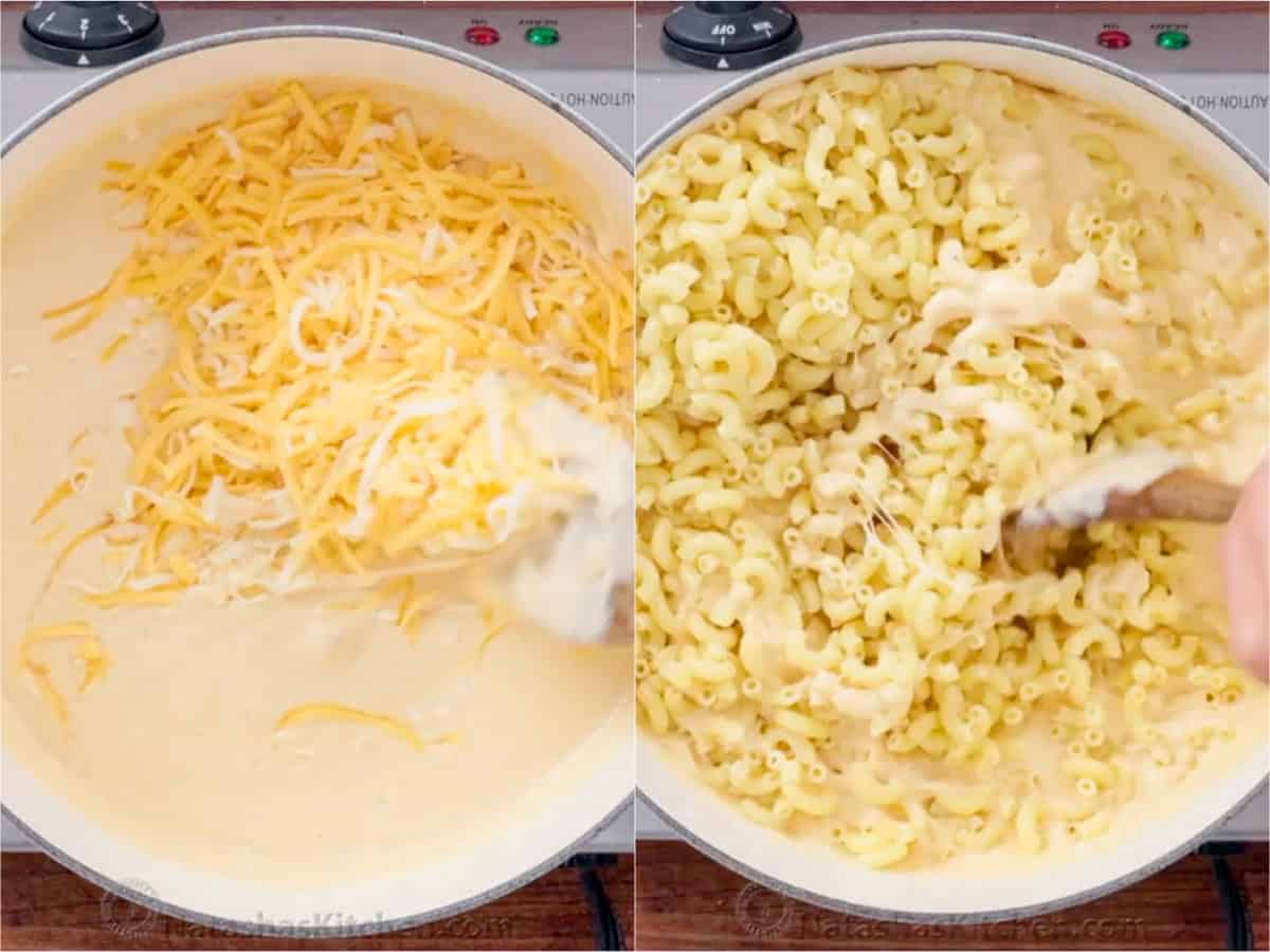 How to make Baked Mac and Cheese sauce and mix with elbow maceroni