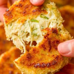 chicken Patties with cheesy tender chicken center