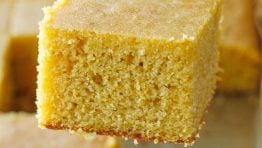 best homemade Cornbread recipe cut from a full pan