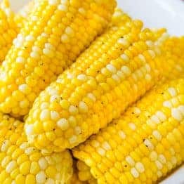 Instant pot cooked corn on the cob in a bowl