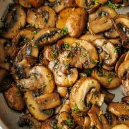 Sliced sautéed mushrooms