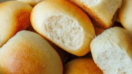 Sourdough Dinner Rolls pulled apart and served in a white bowl