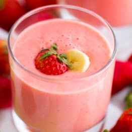 Healthy Smoothie recipe poured into a cup