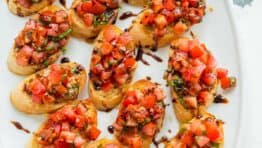 Italian Tomato Bruschetta on a platter