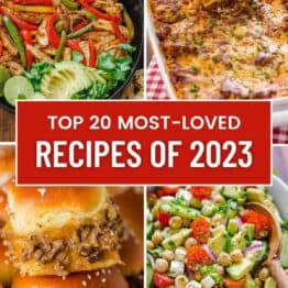 Top 20 recipes of 2023 roundup collage